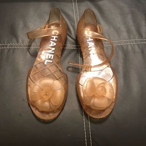 Chanel jelly flip flops size 37